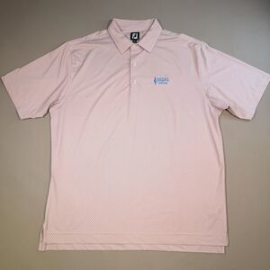 FootJoy 2XL Polo Shirt All Over Print Golf Performance Blue Pink Geometric EUC
